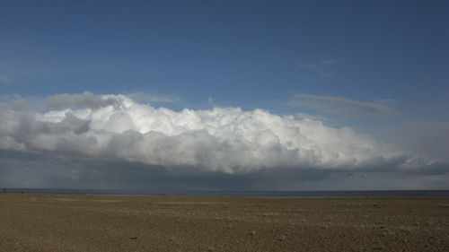 Scenic view of landscape against cloudy sky