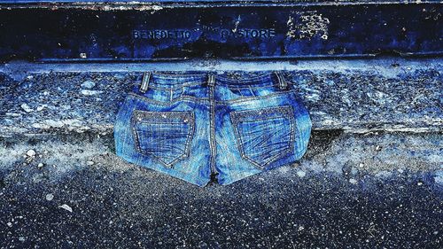 Close-up of blue pattern