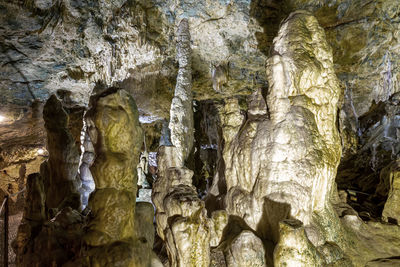 Low angle view of rock formation in cave