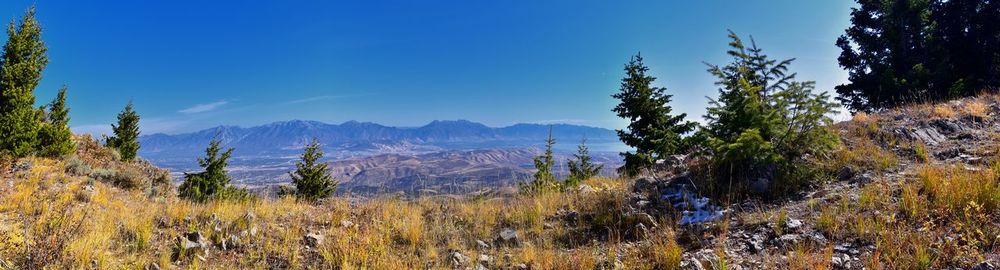 Oquirrh  mountain utah lake panorama views provo, timpanogos, lone and twin peaks. salt lake city