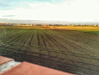 Scenic view of field against sky