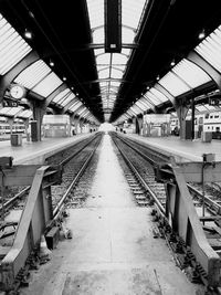 Empty railroad station platform