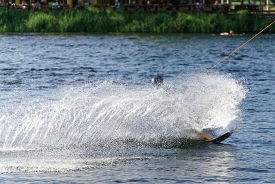 Man swimming in sea