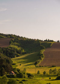 Scenic view of landscape against clear sky