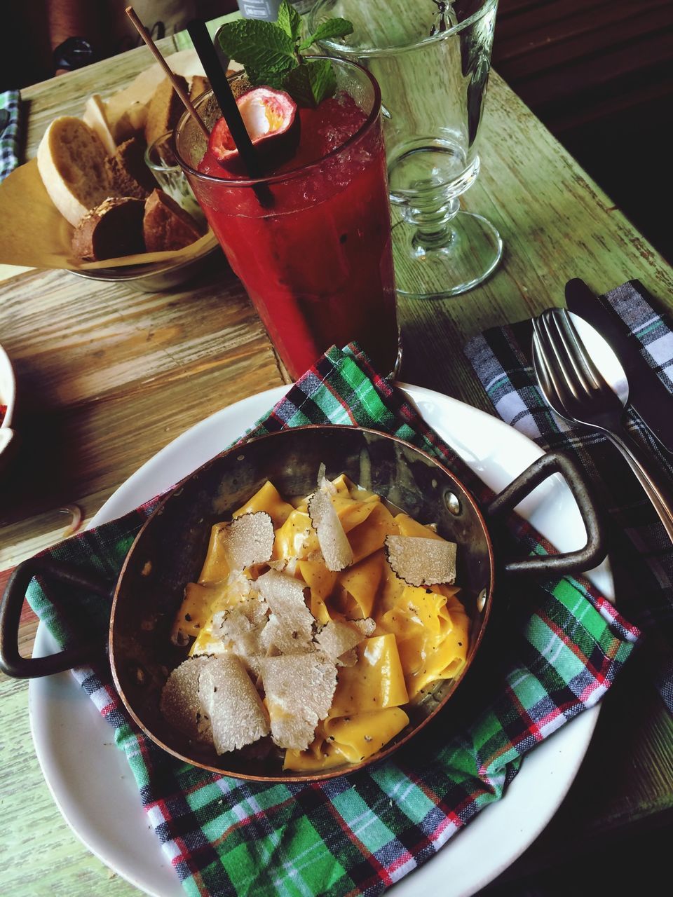 food and drink, food, freshness, indoors, ready-to-eat, plate, table, still life, serving size, healthy eating, indulgence, meal, high angle view, fork, close-up, served, bowl, drink, breakfast