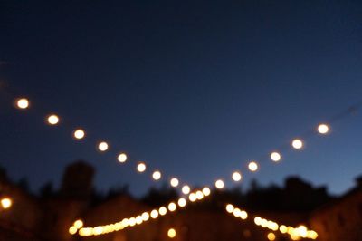 Low angle view of illuminated street light