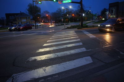 View of city street at night