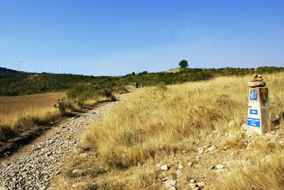 Scenic view of land against clear sky