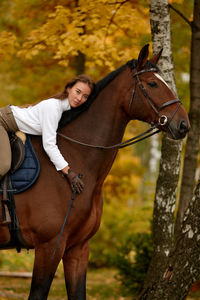 Horse standing on field