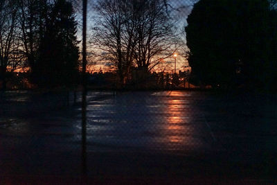 Empty road at night