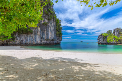 Scenic view of beach against sky