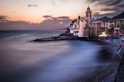 View of sea at sunset