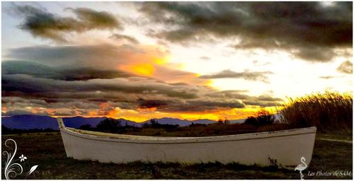 Scenic view of landscape against sky during sunset