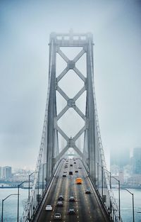 View of suspension bridge against sky