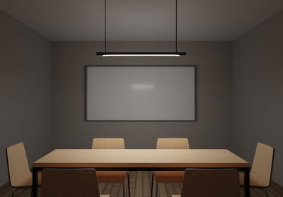 Empty chairs and table at home