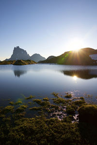 Midi d`ossau peak in ossau valley, pyrenees in france.