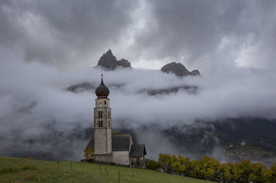 Low angle view of church against sky