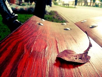 Close-up of wooden plank