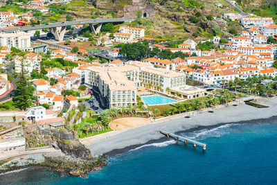 Sprawling city at the water's edge. santa cruz, madeira