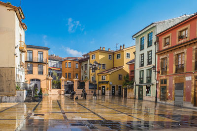 Low angle view of buildings in city