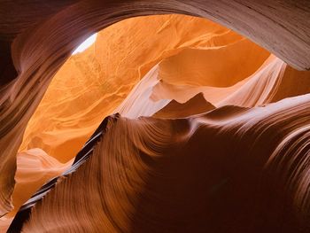 Low angle view of rock formation