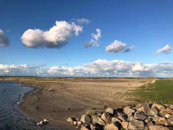 Scenic view of land against sky