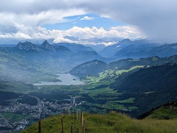 Overlook of mount rigi and lake lucerne