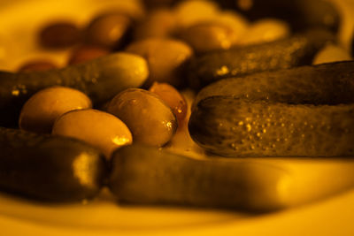 Full frame shot of roasted coffee beans on table