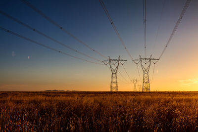Scenic view of field against sky during sunset