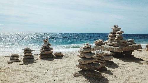 Stack of stones on beach