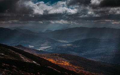 Scenic view of mountains against sky