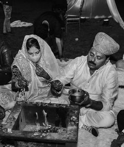 People sitting on table