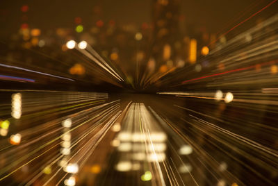 Light trails at night