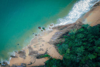 High angle view of beach