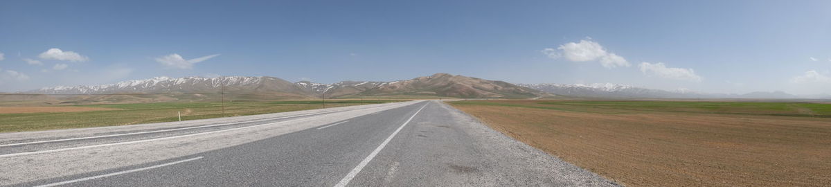 Road passing through field