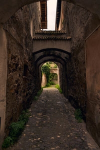 Narrow alley amidst old buildings