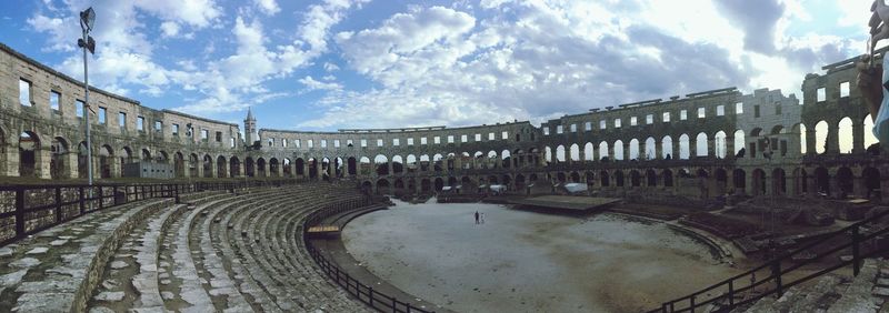 Panoramic shot of historic building against sky