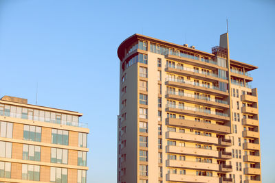 Low angle view of building against clear sky