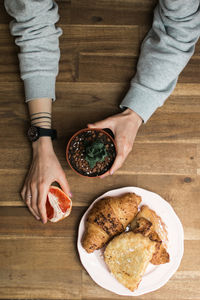 Woman eating food