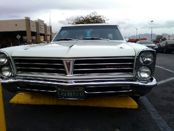 Vintage car against sky