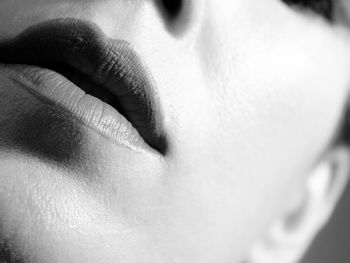 Close-up of woman lip