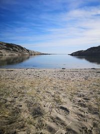 Scenic view of beach against sky