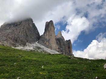 Scenic view of rocky mountains against sky