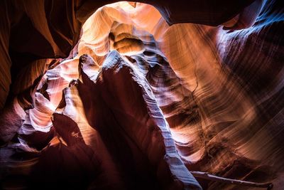 A narrow slot in the side of a canyon