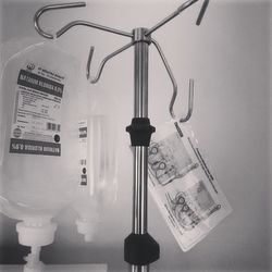 Close-up of electric lamp on table