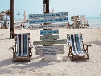 Information sign on beach