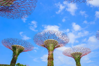 Low angle view of plant against blue sky