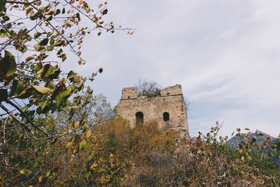 Low angle view of built structure against sky