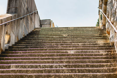 Low angle view of staircase against building