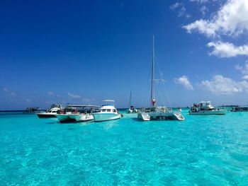 Boats in sea